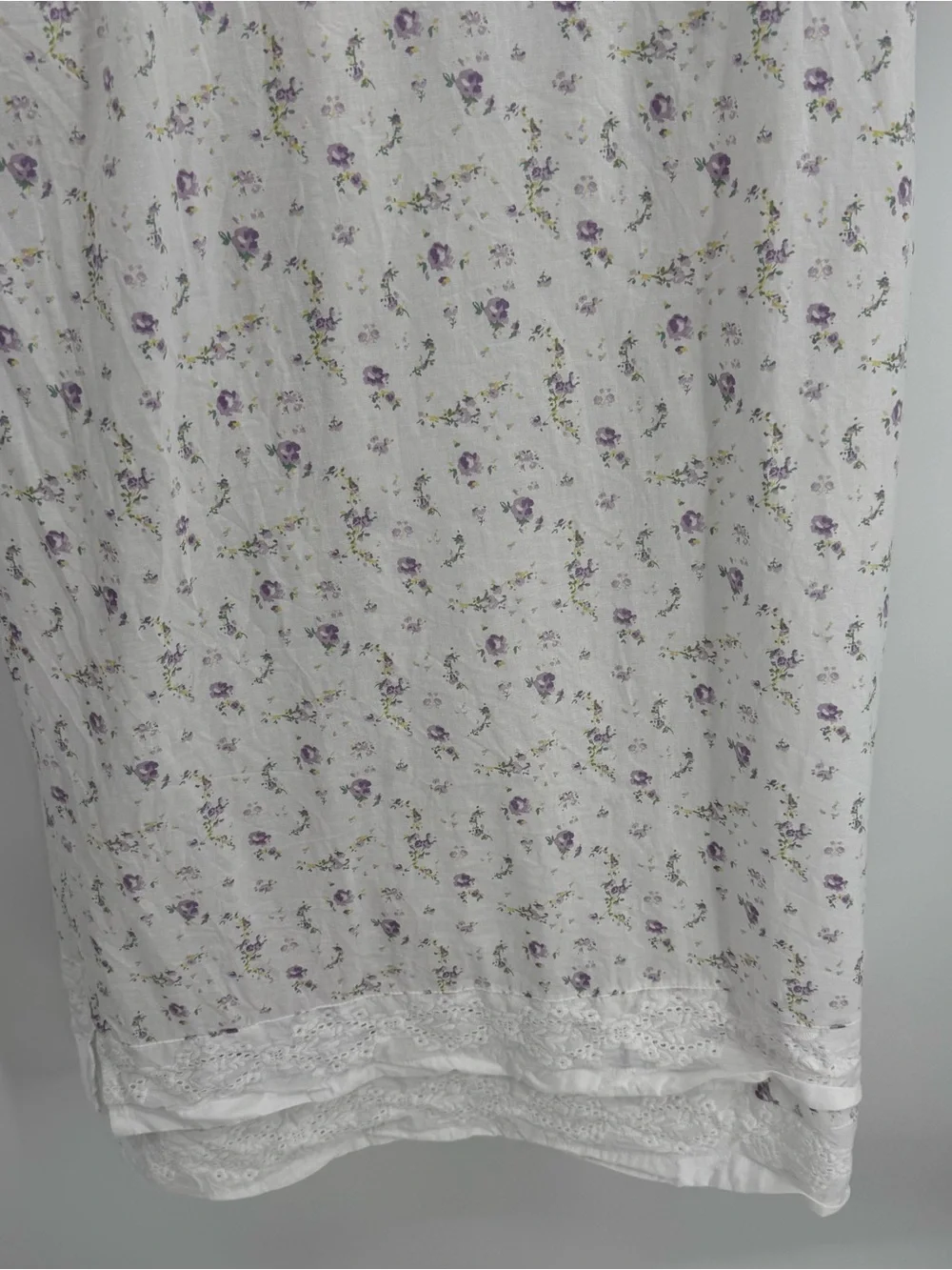 The 1 for U You Rosalind Long Cotton Robe /Gown Set Lilac Rose Lace Size XL/XXL
